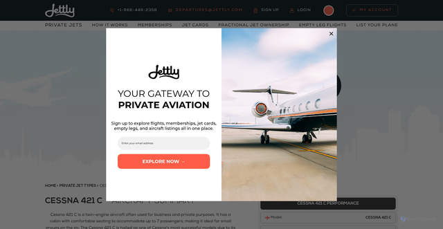 Security scan screenshot of https://jettly.com/private-jet/cessna-421-c