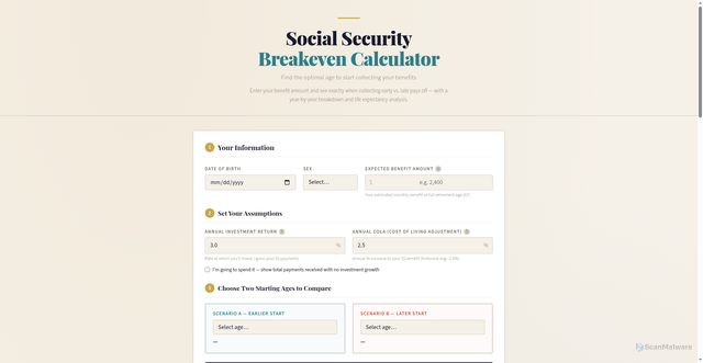 Security scan screenshot of http://whenshouldicollectss.com/