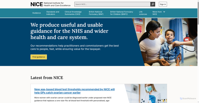 Security scan screenshot of https://www.nice.org.uk:443/