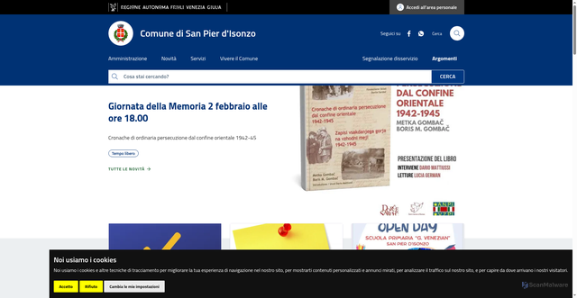Security scan screenshot of https://www.comune.sanpierdisonzo.go.it/