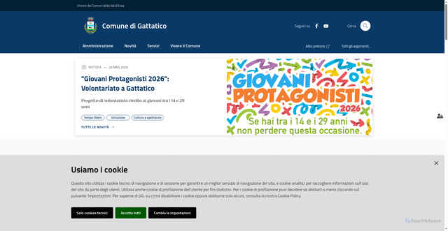 Security scan screenshot of https://www.comune.gattatico.re.it
