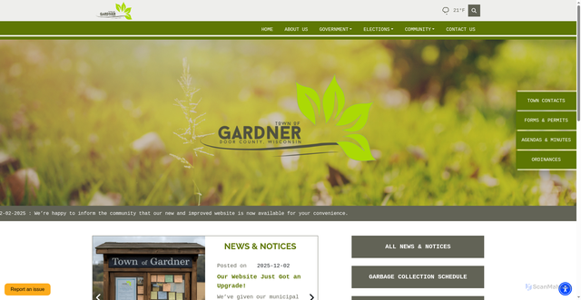 Security scan screenshot of https://townofgardnerwi.gov/