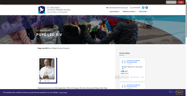 Security scan screenshot of https://stpaulinus.npcat.org.uk/pope-francis/