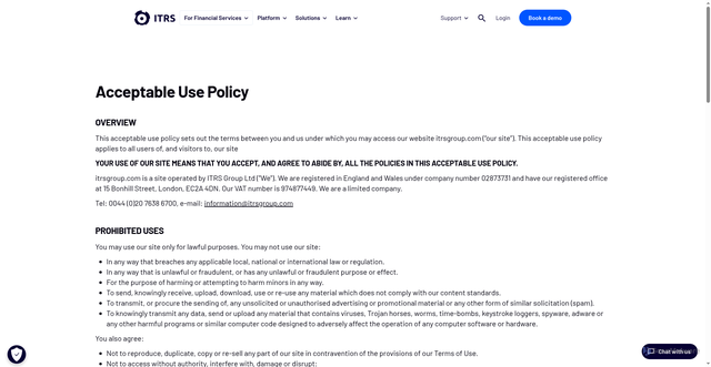 Security scan screenshot of https://docs.itrsgroup.com