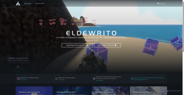 Security scan screenshot of http://eldewrito.fr/