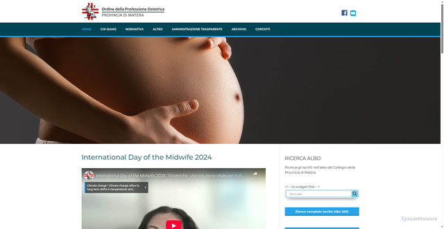 Security scan screenshot of https://www.ordineostetrichematera.it/