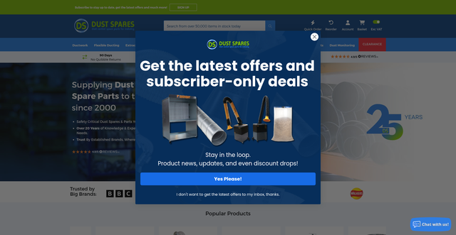 Security scan screenshot of https://dustspares.co.uk