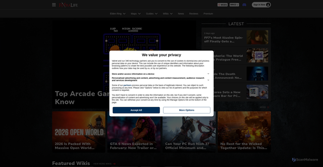 Security scan screenshot of https://fextralife.com