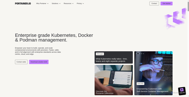 Security scan screenshot of https://portainer.io
