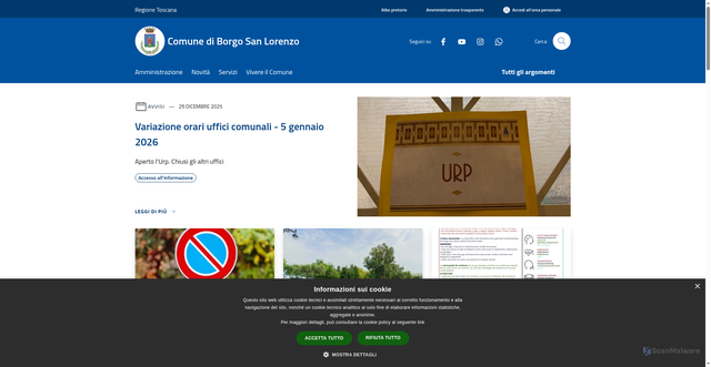 Security scan screenshot of https://www.comune.borgo-san-lorenzo.fi.it/it