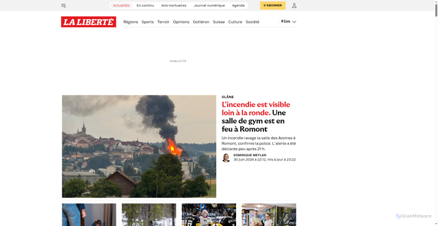 Security scan screenshot of https://www.laliberte.ch