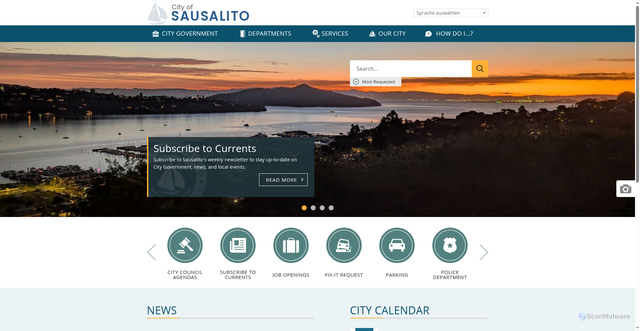 Security scan screenshot of https://www.sausalito.gov/