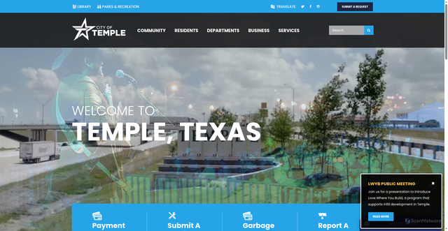 Security scan screenshot of https://templetx.gov/