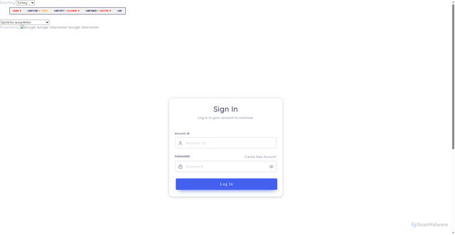 Security scan screenshot of http://trsutonline.xyz/account/login.php