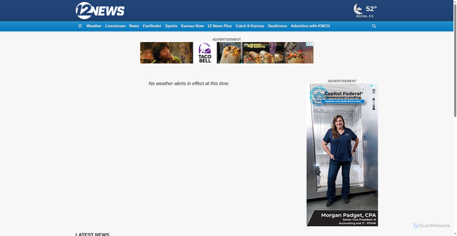 Security scan screenshot of https://www.kwch.com/weather/alerts/