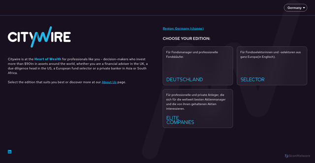 Security scan screenshot of https://citywire.co.uk