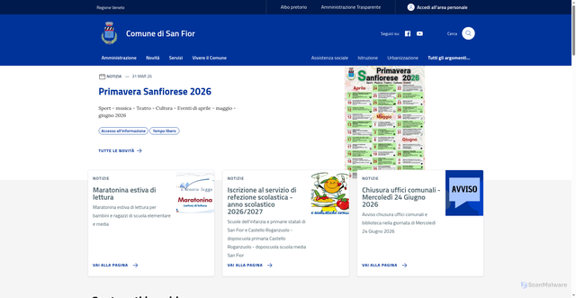 Security scan screenshot of https://www.comune.san-fior.tv.it
