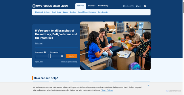 Security scan screenshot of https://accountservices.navyfederal.org