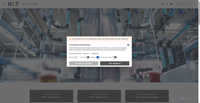 Security scan screenshot of https://ifat.de