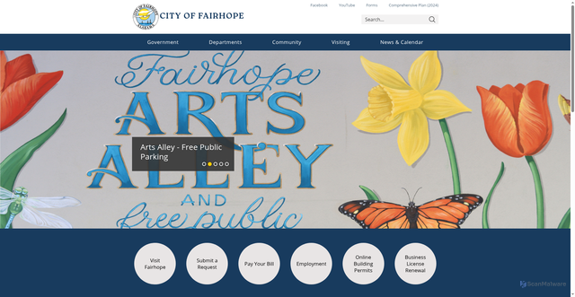 Security scan screenshot of https://www.fairhopeal.gov/