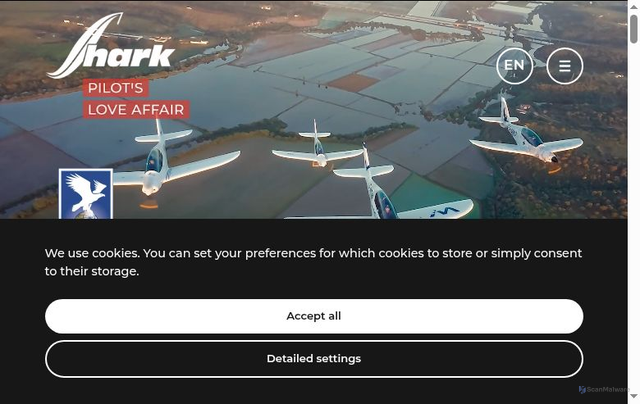 Security scan screenshot of https://www.shark.aero/