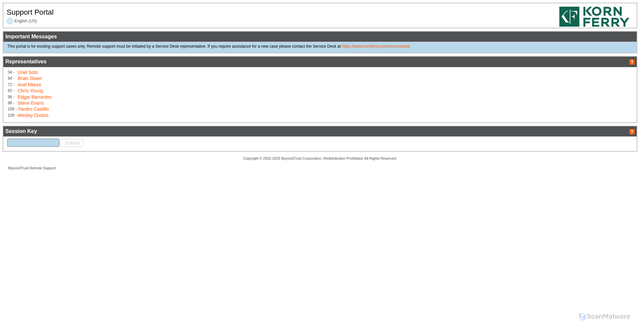 Security scan screenshot of https://kornferry.bomgarcloud.com
