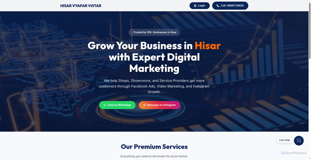 Security scan screenshot of https://hisar-vyapar-vistar.pages.dev/