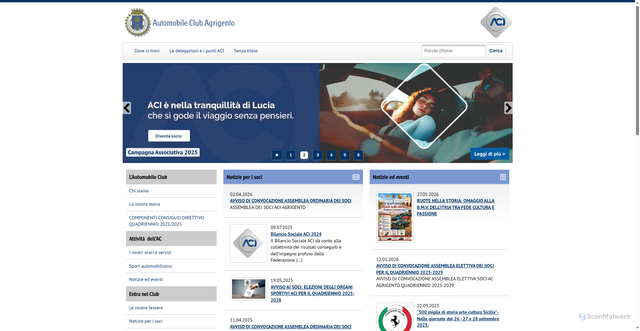 Security scan screenshot of https://www.agrigento.aci.it