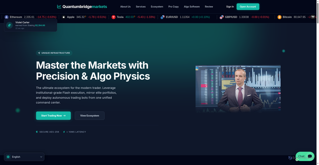 Security scan screenshot of https://quantumbridgemarkets.com/