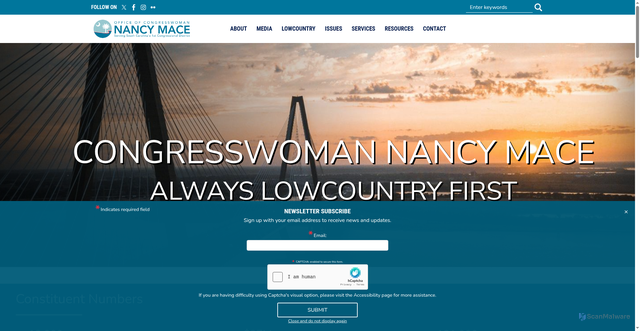 Security scan screenshot of http://mace.house.gov/