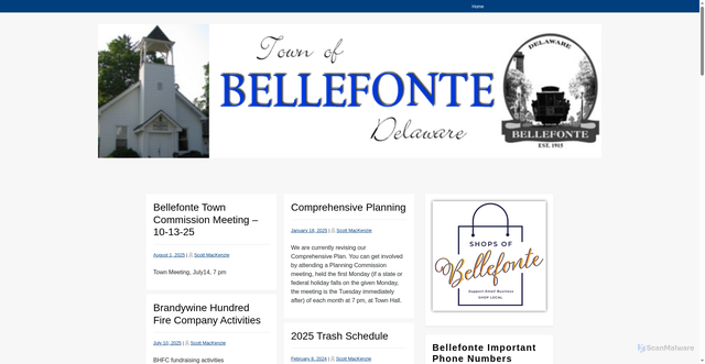 Security scan screenshot of https://www.townofbellefonte.com/