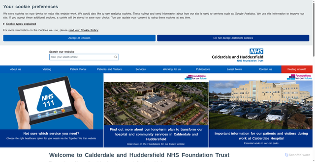 Security scan screenshot of http://www.cht.nhs.uk