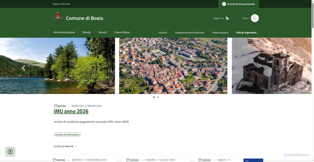 Security scan screenshot of https://www.comune.bosio.al.it