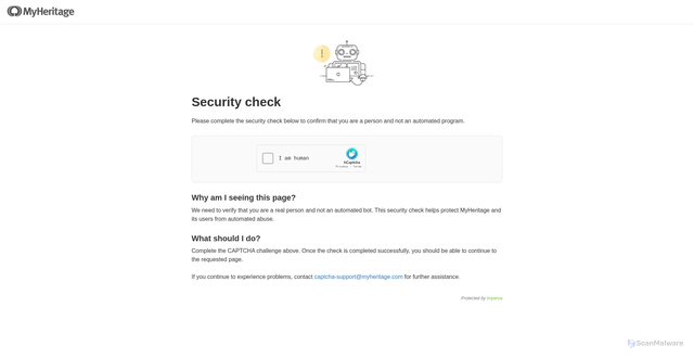 Security scan screenshot of https://www.myheritage.se/names/cindy_blizzard