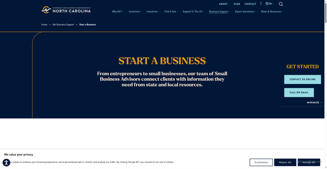 Security scan screenshot of https://edpnc.com/get-business-support/start-a-business/