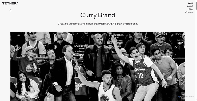 Security scan screenshot of https://tether.com/work/curry-brand/