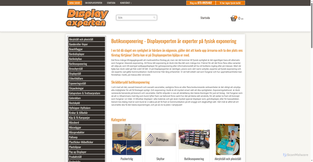 Security scan screenshot of https://www.displayexperten.se/