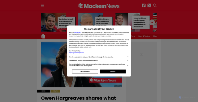 Security scan screenshot of https://www.mackemnews.com/owen-hargreaves-shares-what-every-sunderland-fan-already-knows-about-granit-xhaka/
