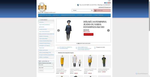 Security scan screenshot of https://uniformes25.com.br/