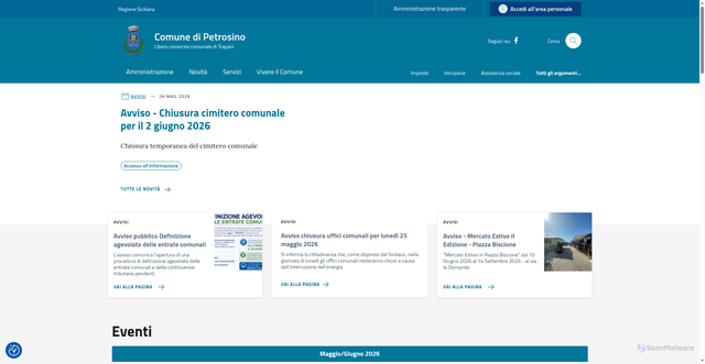 Security scan screenshot of https://www.comune.petrosino.tp.it