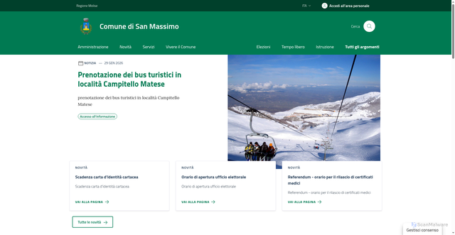 Security scan screenshot of https://www.comune.sanmassimo.cb.it
