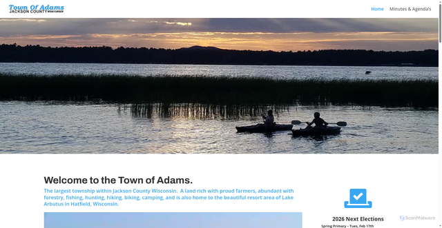 Security scan screenshot of https://townofadamsjacksoncowi.gov/