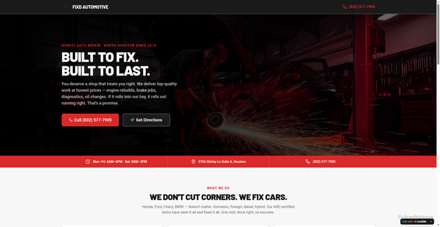Security scan screenshot of http://getfixdautomotiveservices.com/