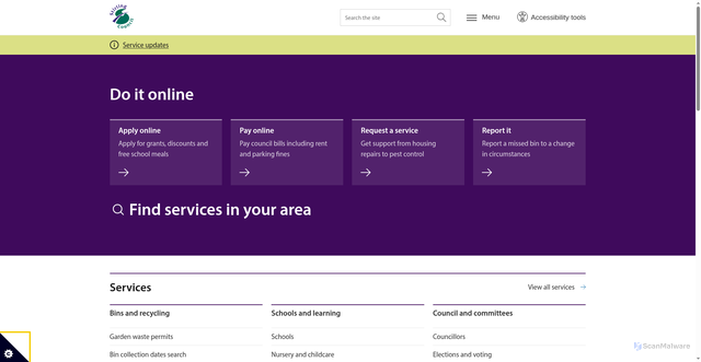 Security scan screenshot of http://www.stirling.gov.uk
