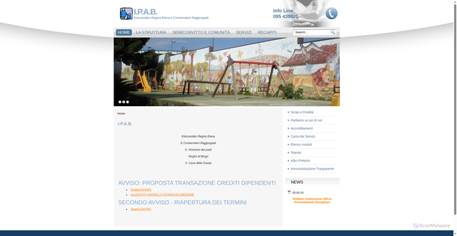 Security scan screenshot of https://www.educandatoreginaelenaeconservatoriraggruppati.it/