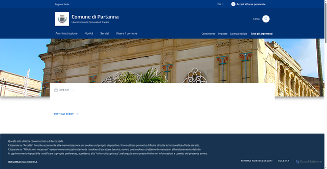 Security scan screenshot of https://www.comune.partanna.tp.it/