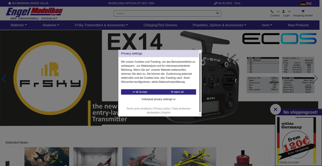 Security scan screenshot of https://engelmt.de