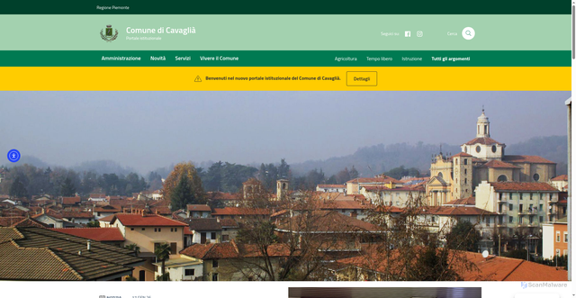 Security scan screenshot of https://www.comune.cavaglia.bi.it/