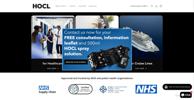 Security scan screenshot of https://hoclhealth.co.uk