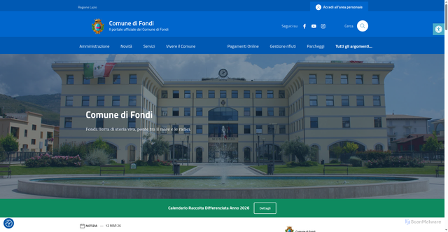 Security scan screenshot of https://comune.fondi.lt.it/